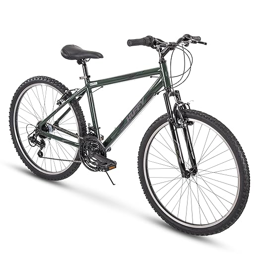 Huffy Hartail Mountain Bikes for Men and Women, 24/26/27.5 Inch Sizes, Fat Tire Mountain Bike Option Available, Multiple Colors, Front Suspension, Kickstand Included