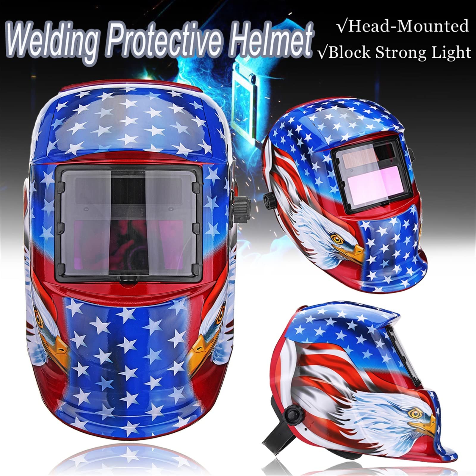Maschera Da Saldatura Auto-Oscurante NUZAMAS | Per Arc, TIG, MIG, Macinatura, Tempo Risposta 0.0002 Ms