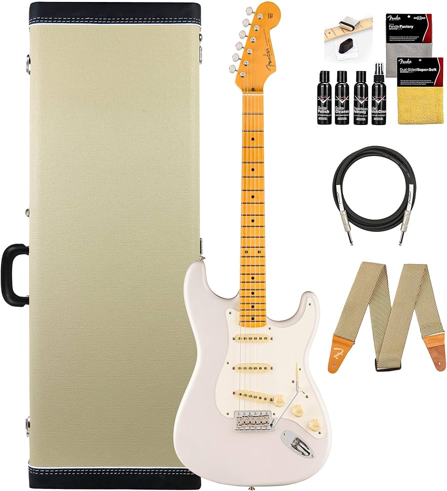 Amazon.com: Fender Eric Johnson Stratocaster - White Blonde Bundle
