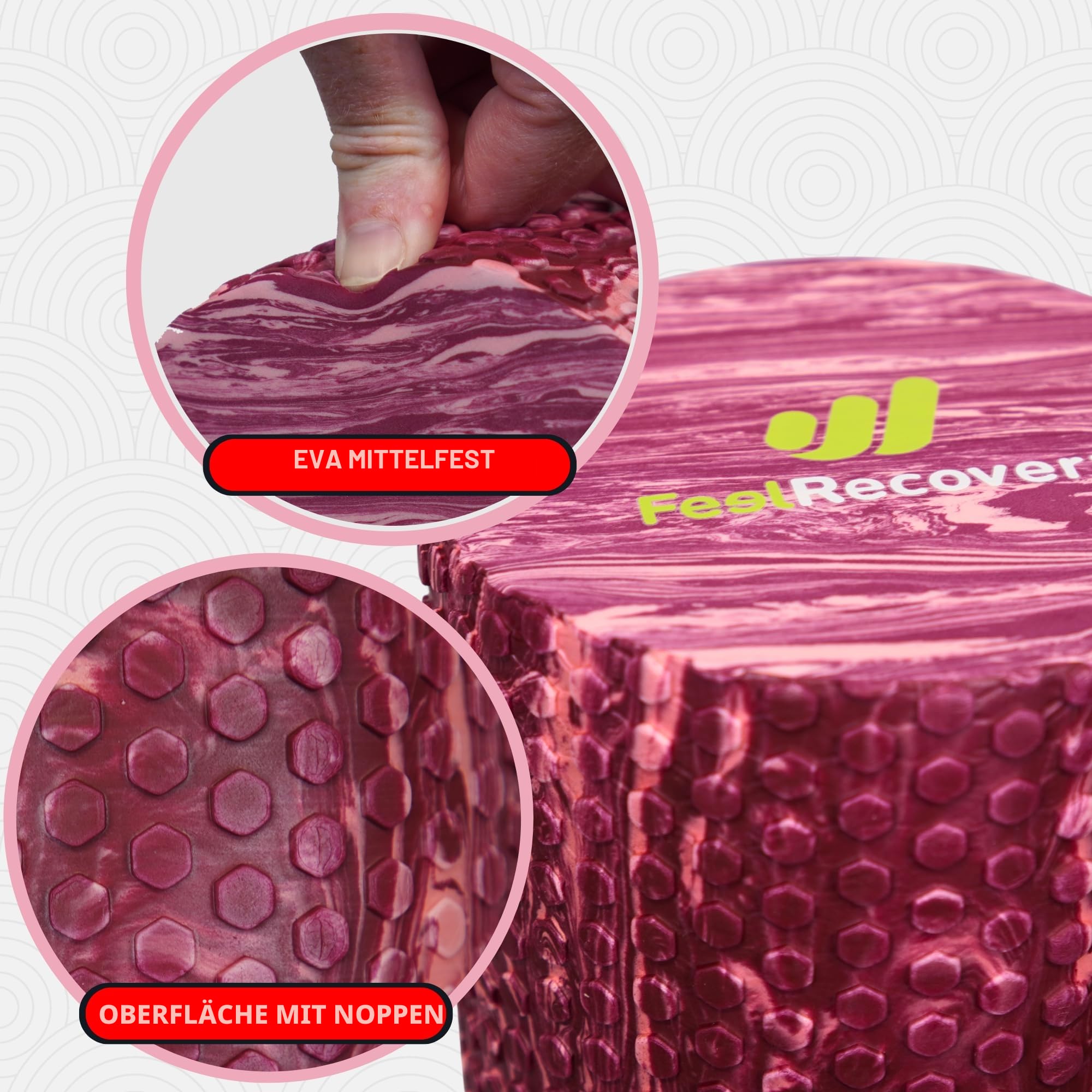 Faszienrolle Weich Anfänger (45x15 cm) - EVA Foam Roller Mittelhart für Wirbelsäule, Rücken, Beine, Nacken - Massageroller Faszien für Yoga & Pilates
