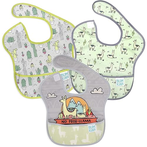 Bumkins Bibs, Baby Bibs for Girl or Boy, SuperBib Baby and Toddler Bib 6-24 Months, Bib for Eating, Waterproof Fabric