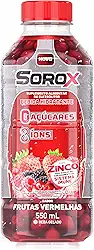 Sorox Frutas Vermelhas Bebida Hidratante Zero Açúcar com 8 Íons e Zinco para Imunidade, Baixa Caloria, Eletrolitos para Hidratação e Energia, Refrescante e Nutritiva 550ml