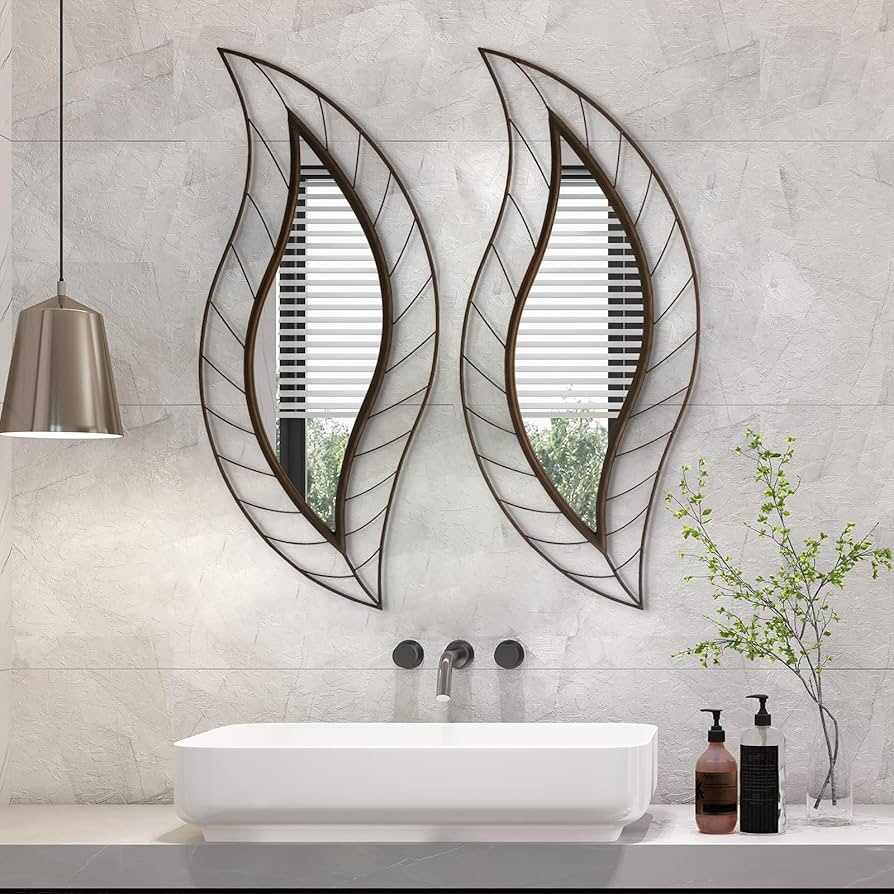 Amazon.com: ironsmithn Decorative Wall Mirror, Leaf Design