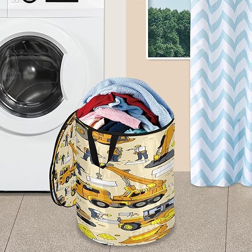 Miniatura 5 de stuff accessories folding laundry bag for gadget Building Excavator Cool Yellow Cute,organizadores de ropa para closet