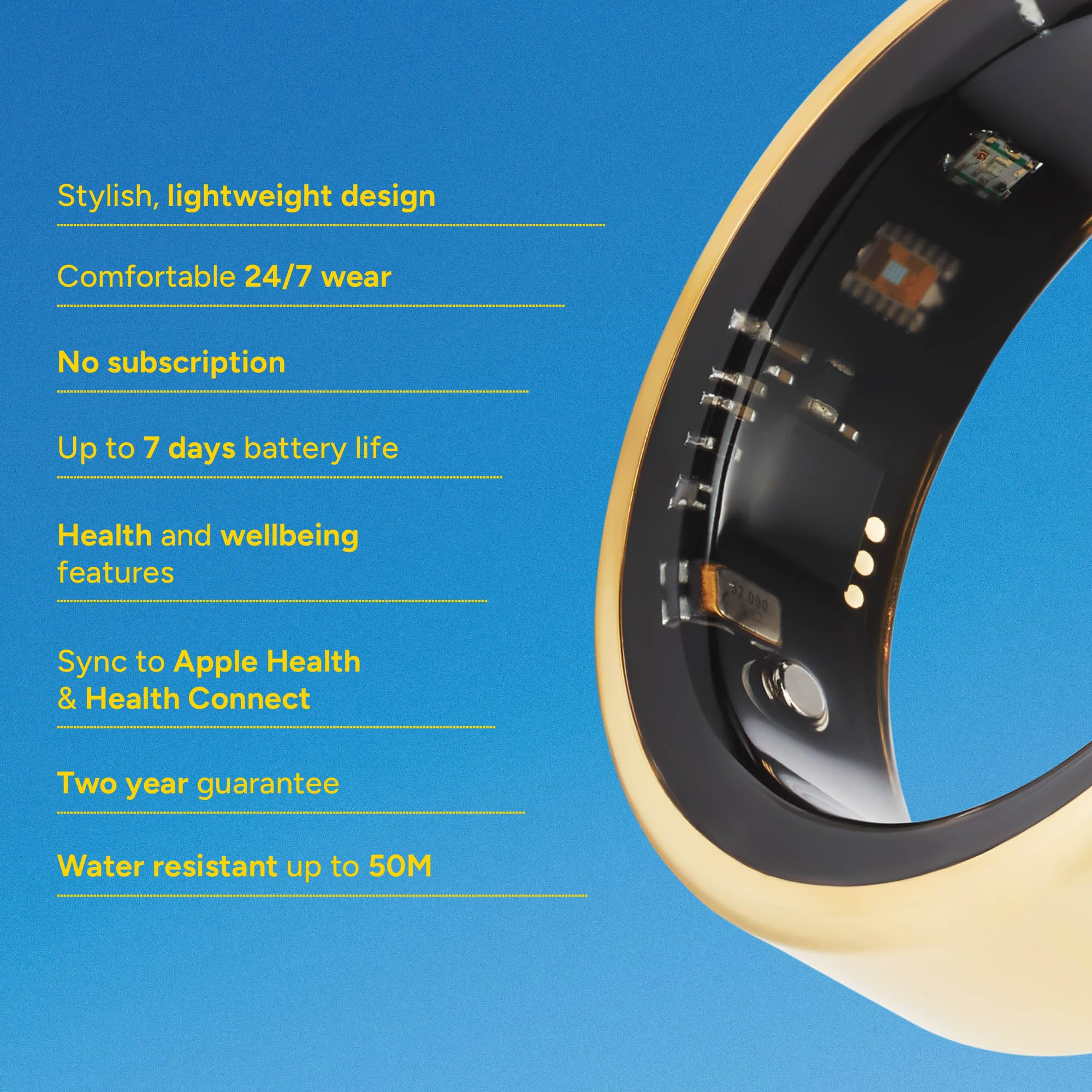 Sekonda Bague intelligente | Or | Taille 7 | Utilisez un kit de taille pour