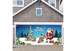 Moukeren Black Santa Christmas Door Cover