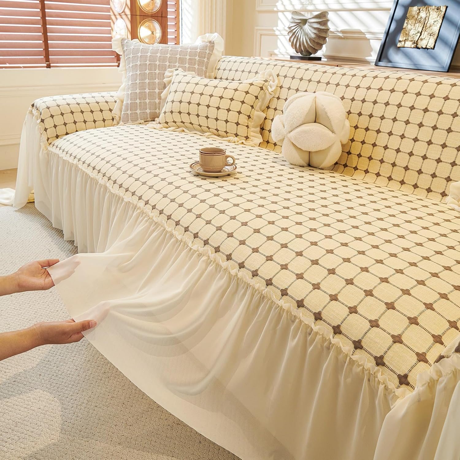 Housse de canapé de qualité supérieure en tissage de fleurs jacquard résistant 180x130cm