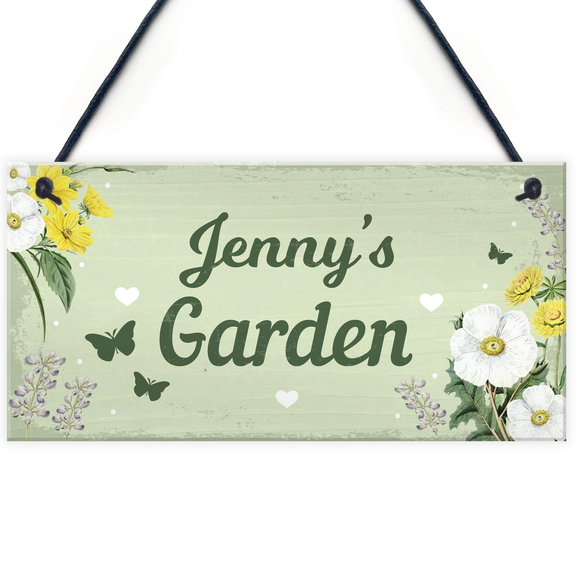 Red Ocean Personalised Garden Hanging Plaque Backyard Allotment Shed Sign Summer House Plaque Gift