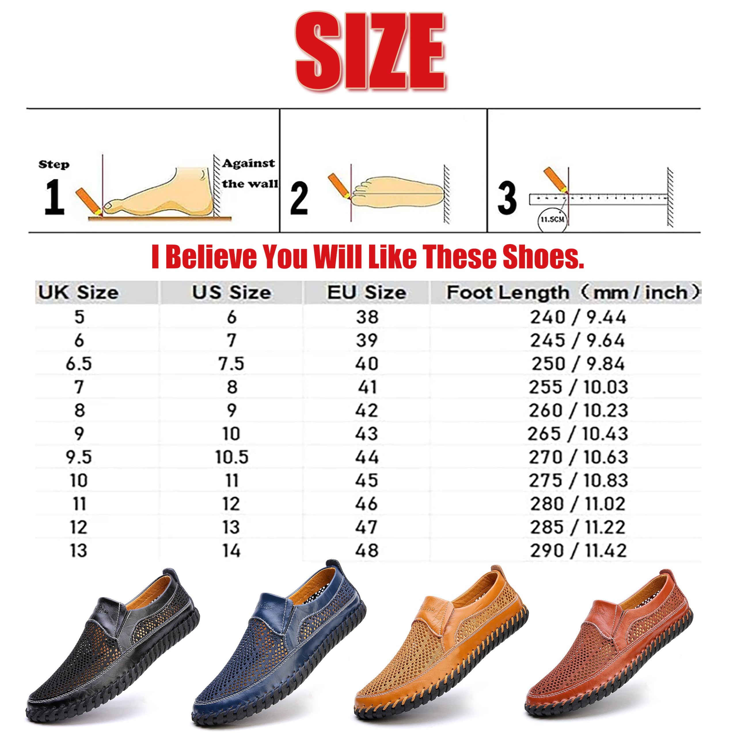 Handgefertigte Herren-Wanderschuhe, Rindsleder, atmungsaktiv, Netzstoff, Slip-On-Slipper, Outdoor, Strand, Sommer, rutschfest, flache Wasser-Sandalen, Übergröße