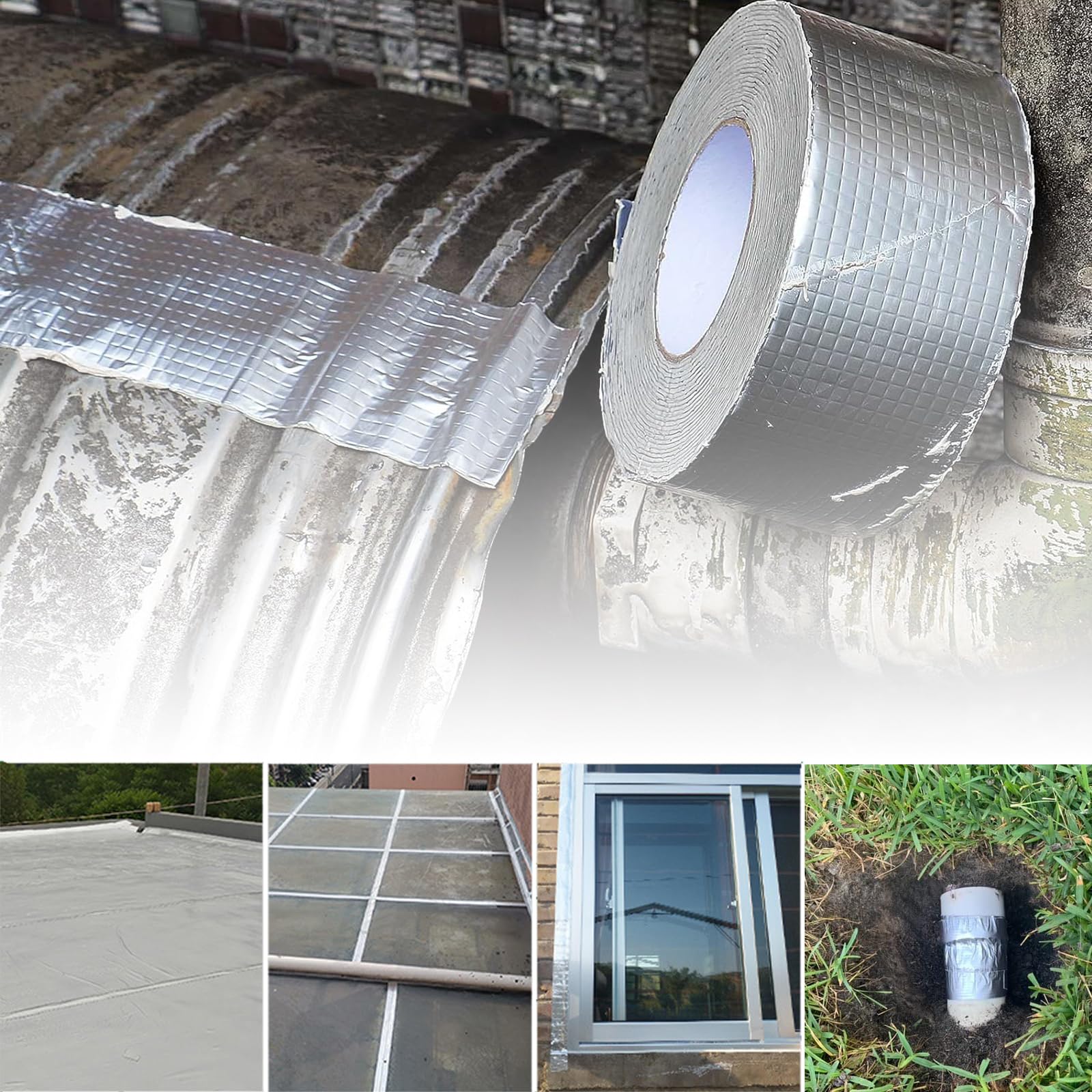 Nastro Butilico Sigillante Autoadesivo 100mm X 5Mt Ripara E Sigilla Per Edilizia