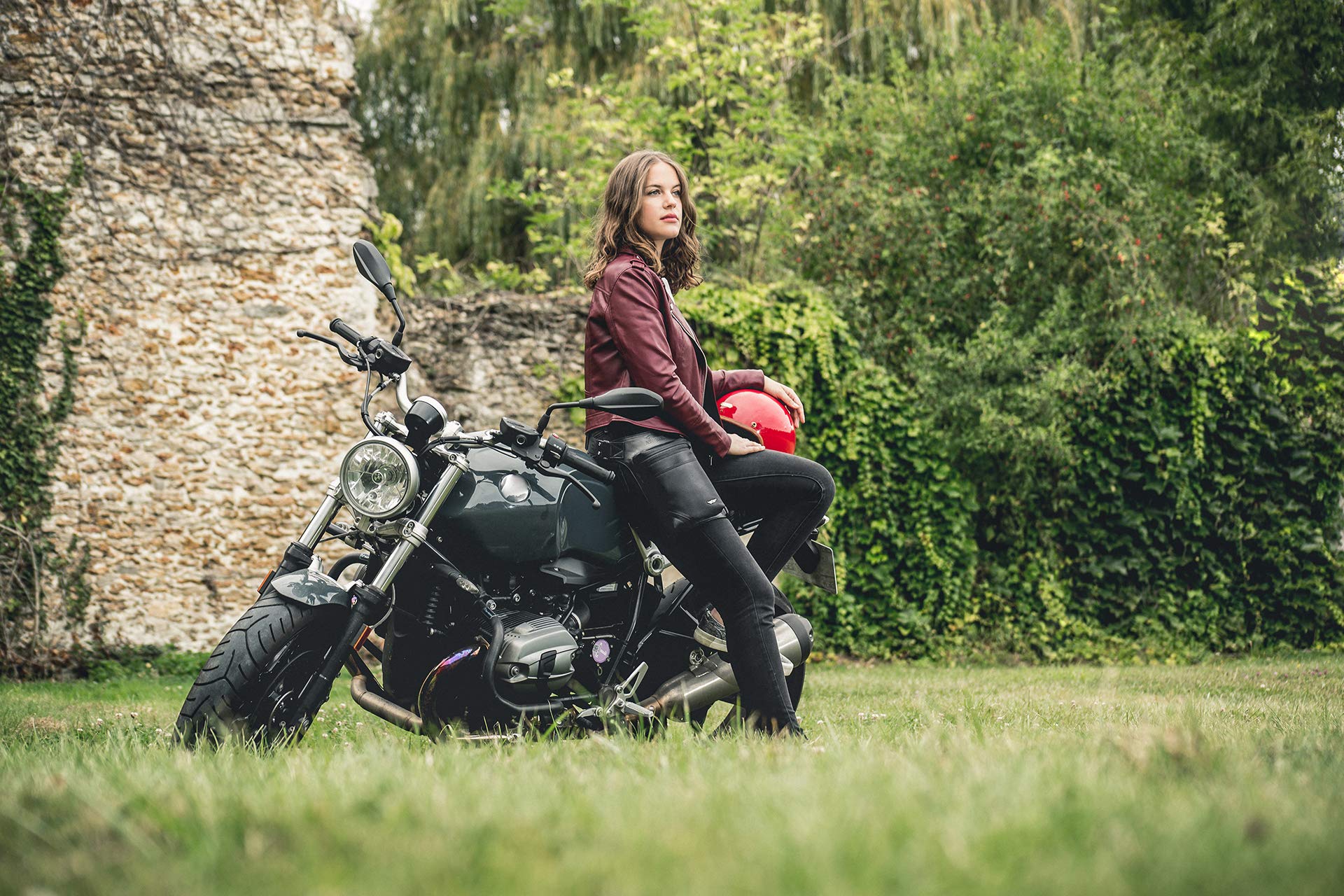 Sacoche de Jambe Moto The Original - Cuir de Vachette Pleine Fleur Vintage & Nylon - Imperméable & Léger - Sacoche Ajustable - Ergonomique - Durable - Garantie 3 Ans (Black)