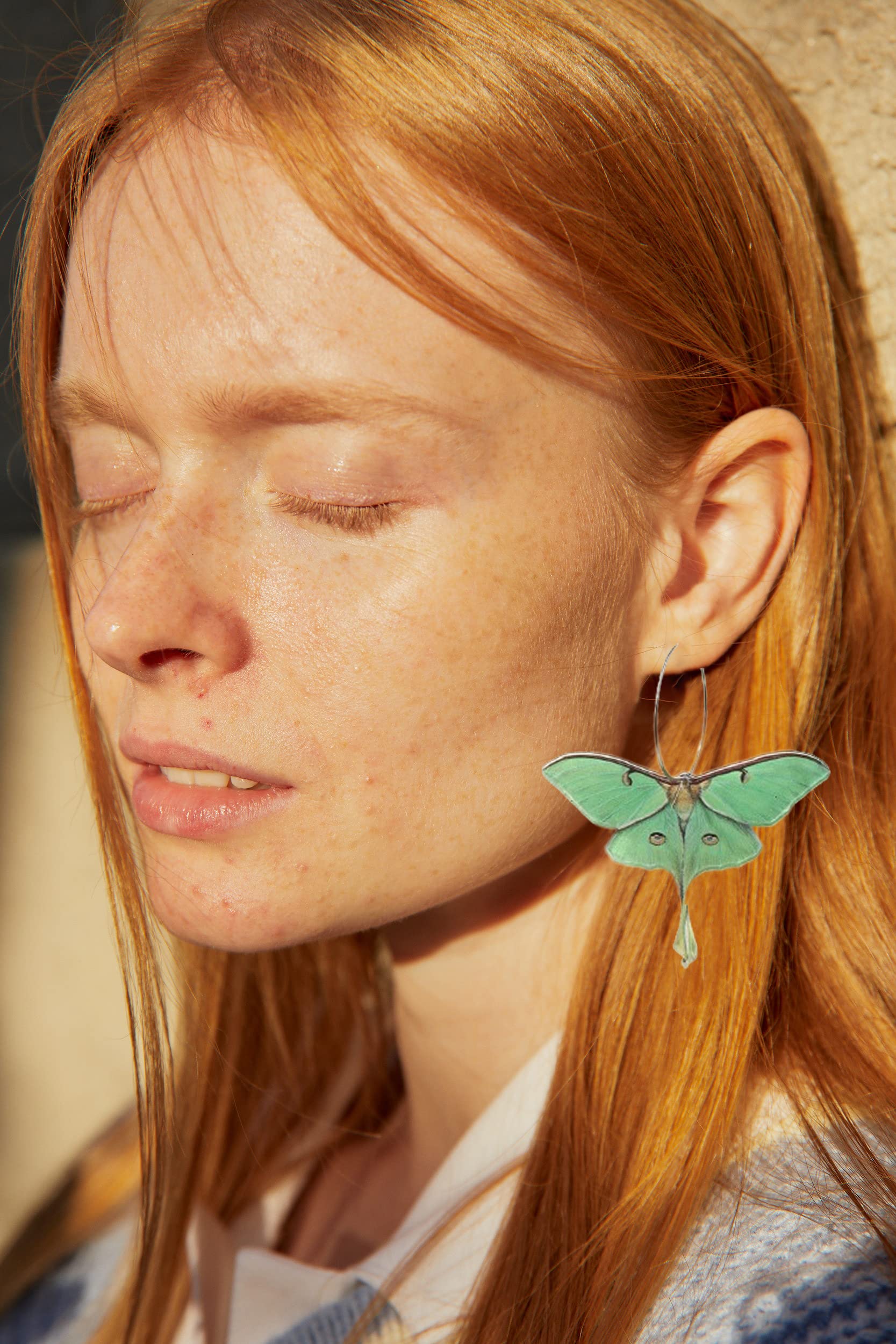 Moth Butterfly Earrings.Punk Insect Drop Earrings Color Acrylic Moth Wing Earrings Statement Black Earrings Party Jewelry for Women: Green