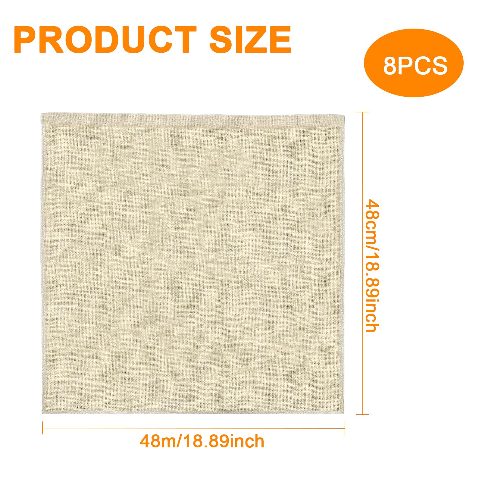 eFond Etamine, 90 X 90 cm Mousseline Cuisine, 90 Grade Étamine Tissu Gaze de Coton Non Blanchie