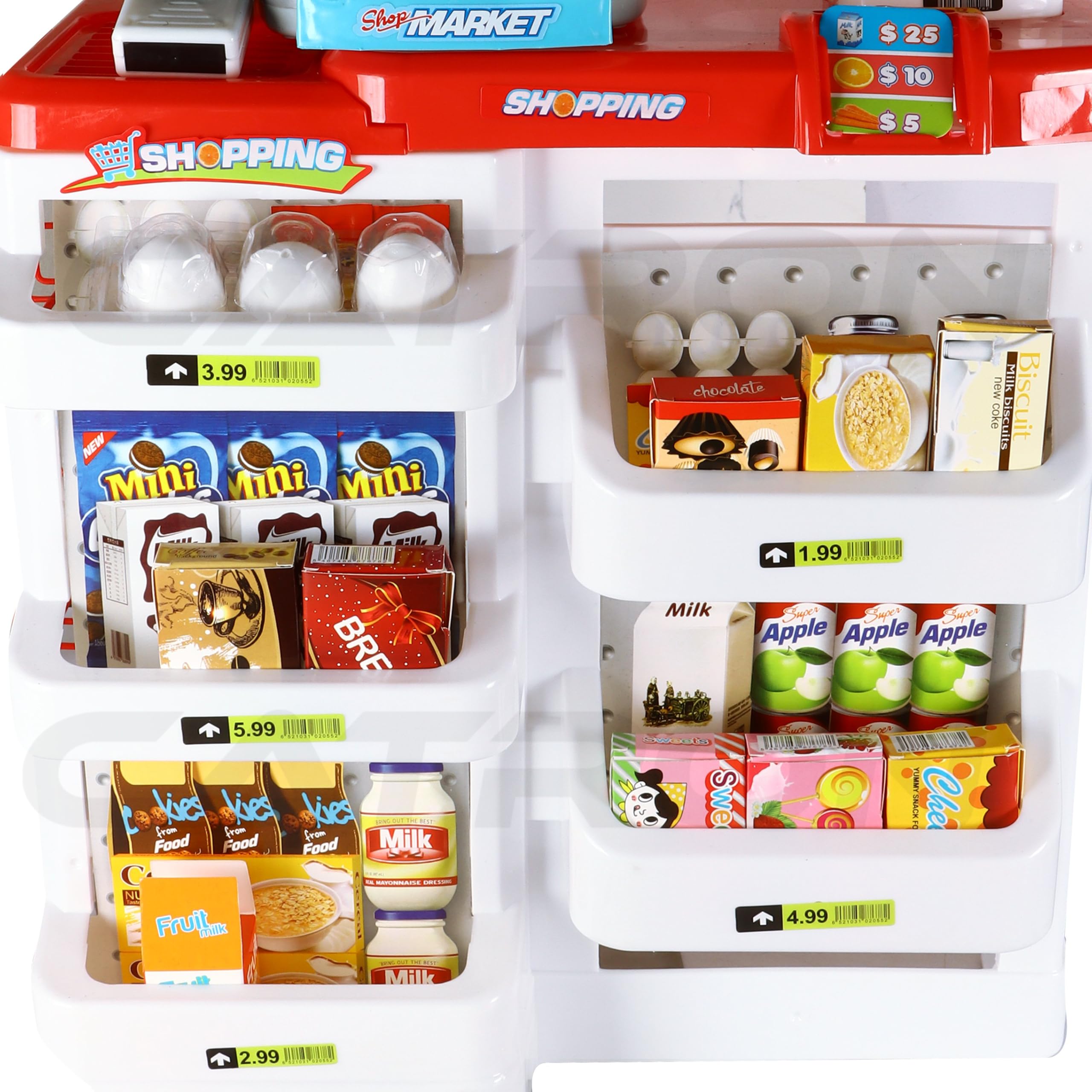 Catron Role Pretend Playset Big Size Home Supermarket kit for Kids Toys with Shopping Cart Kitchen Set Kids Toys for Boys and Girls (Big 55 Pcs Kitchen Set)