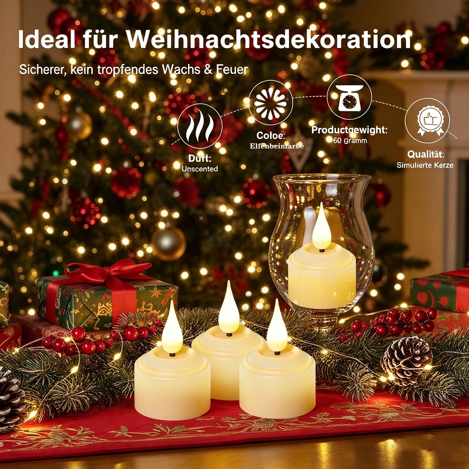Nancia Lumini LED ricaricabili, 12 lumini a LED ricaricabili, lampeggianti con telecomando timer, con stazione di ricarica, candele a LED, altezza 5,5 cm, diametro 3,8 cm, cavo a 12 porte di tipo C