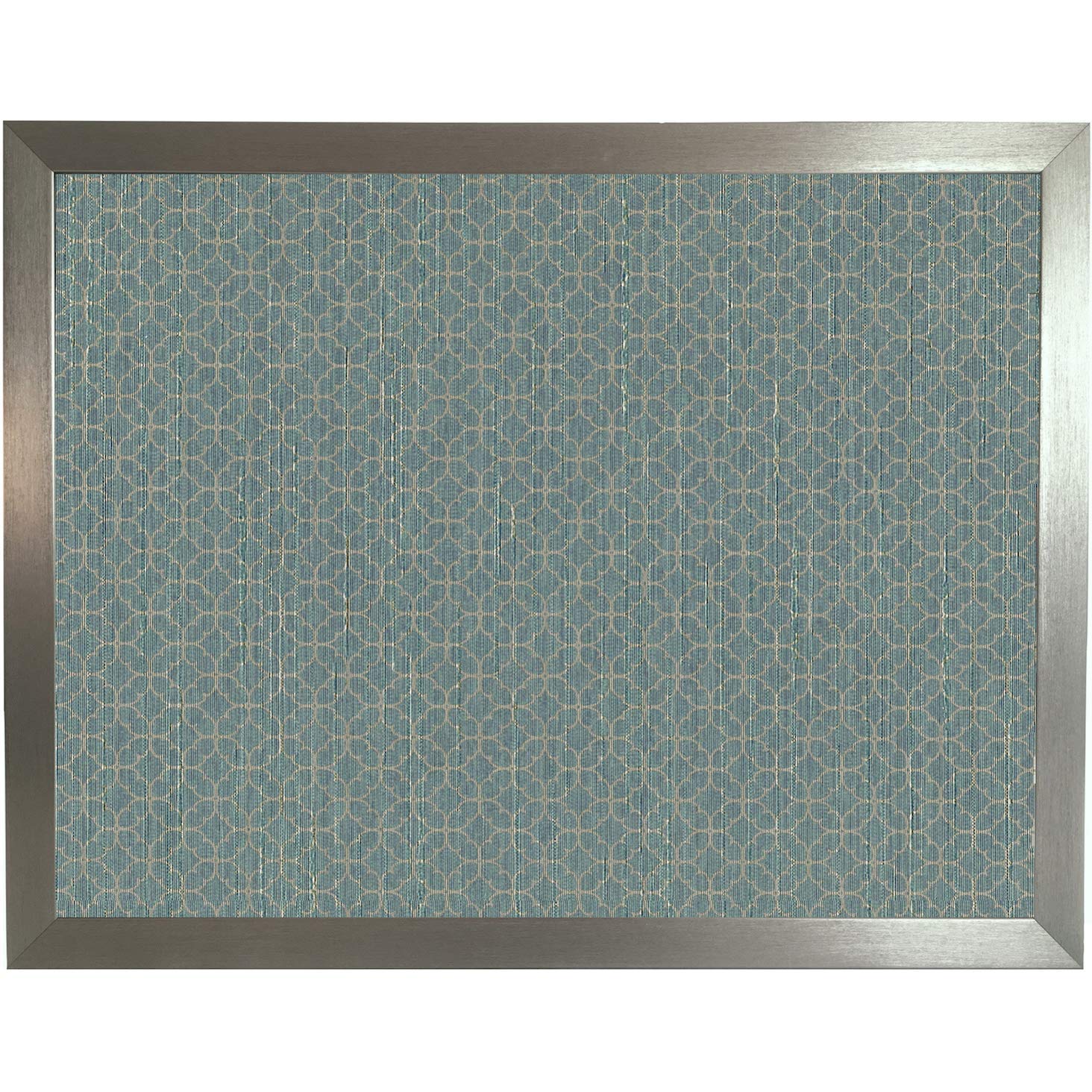Trove Homewares Trellis 80 Silver Frame Turquoise Lap Tray: Bean Bag Cushioned Laptop Desk, Padded Tv Dinner Cushion Tray For Eating (Trellis 80 Silver Frame)