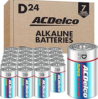 ACDelco 24-Count D Batteries, Maximum Power Super Alkaline Battery for Home and Office, 7-Year Shelf Life, Reclosable Packaging