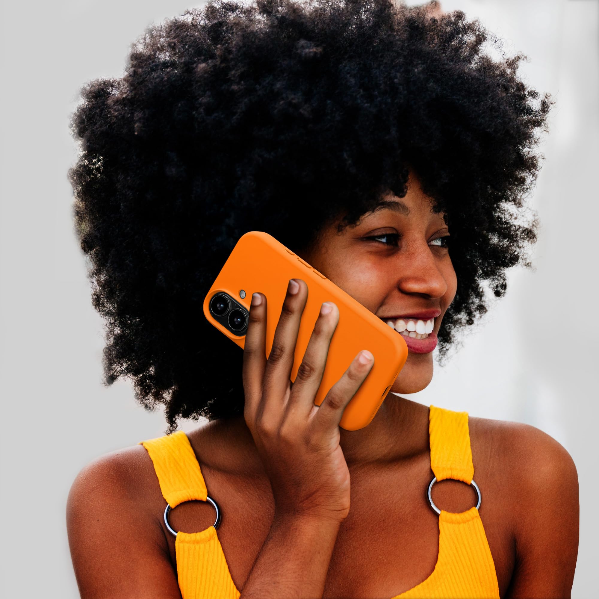 kwmobile Cover per iPhone 17 Custodia - Back Case per Smartphone in Silicone TPU - Protezione Gommata - arancia fruttata
