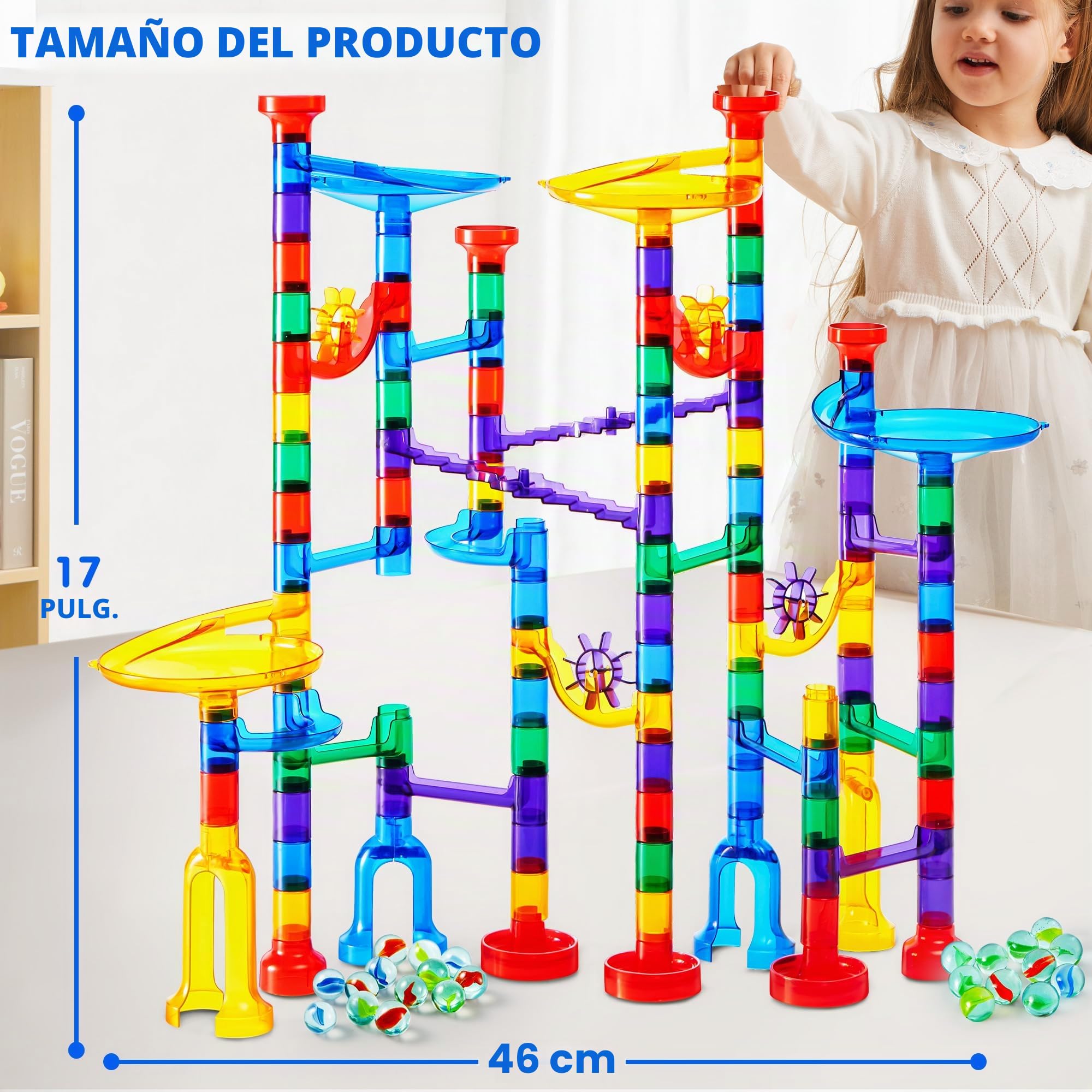 JOYIN 150 Pcs Circuito Canicas Mármol Maze Race Pista de Bolas Laberinto de Canicas Juego Educativo Regalo Navidad Cumpleaños de Juguete para Niños