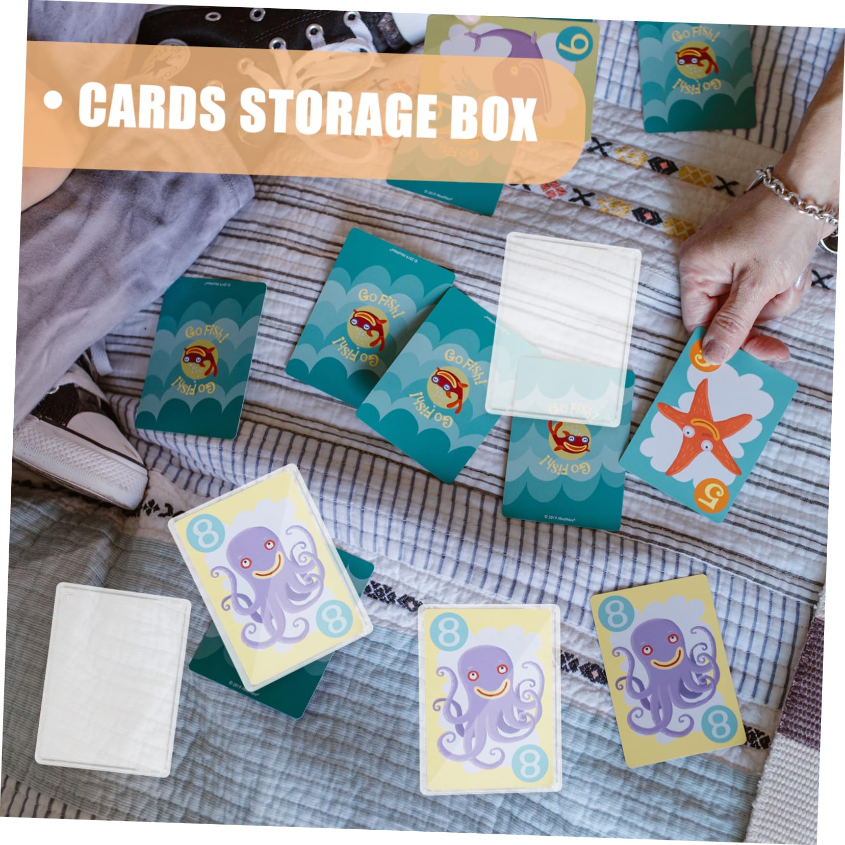 PHENOFICE Bank Card Storage Box Organizer 8pcs Plastic Boxes Cover for Photos Jewelry Stickers