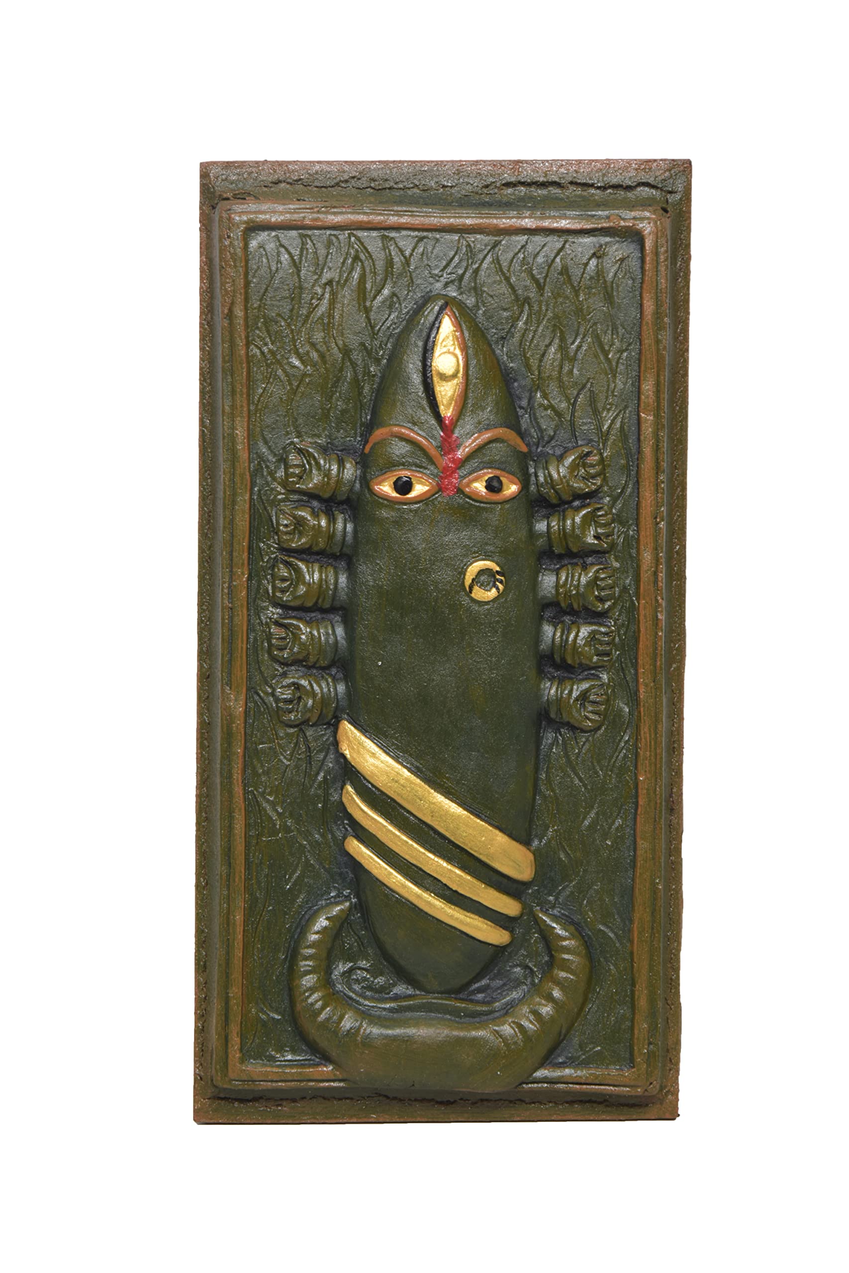Generic Hast Shilp Handmade Maa Linga Bhairavi 3D Relief Table Art, Multicolor
