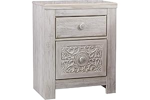 Paxberry Boho 2-Drawer Nightstand with USB Charging Ports - Charming and Functional for Any Bedroom