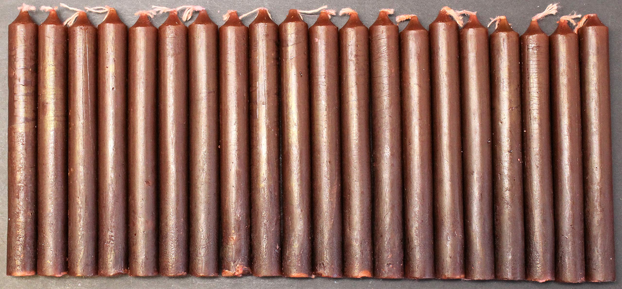 Set of 20 Brown Mini Chime Candles: 4" Tall x 0.5" Wide