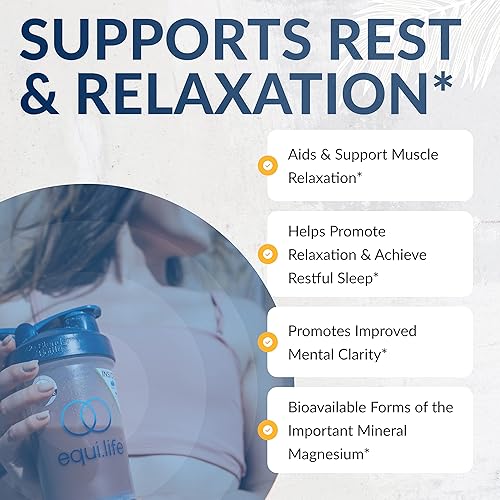 Miniatura 4 de Equilife Suplemento de magnesio de espectro completo, glicinato de magnesio, citrato y malato, mezcla mineral biodisponible, sin lácteos, soja y