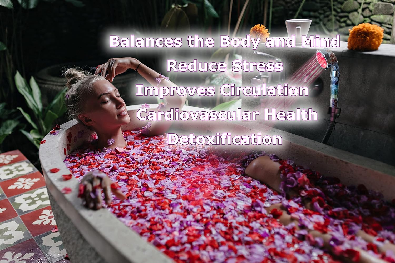 Chakra Crystal Shower Head LED Lights. Color Changing. Natural Gemstones. Healing Crystals. Water Purification. Mineral. Ph Balance. Healing Energy. 7 Stones. Water Filtering. Bathroom