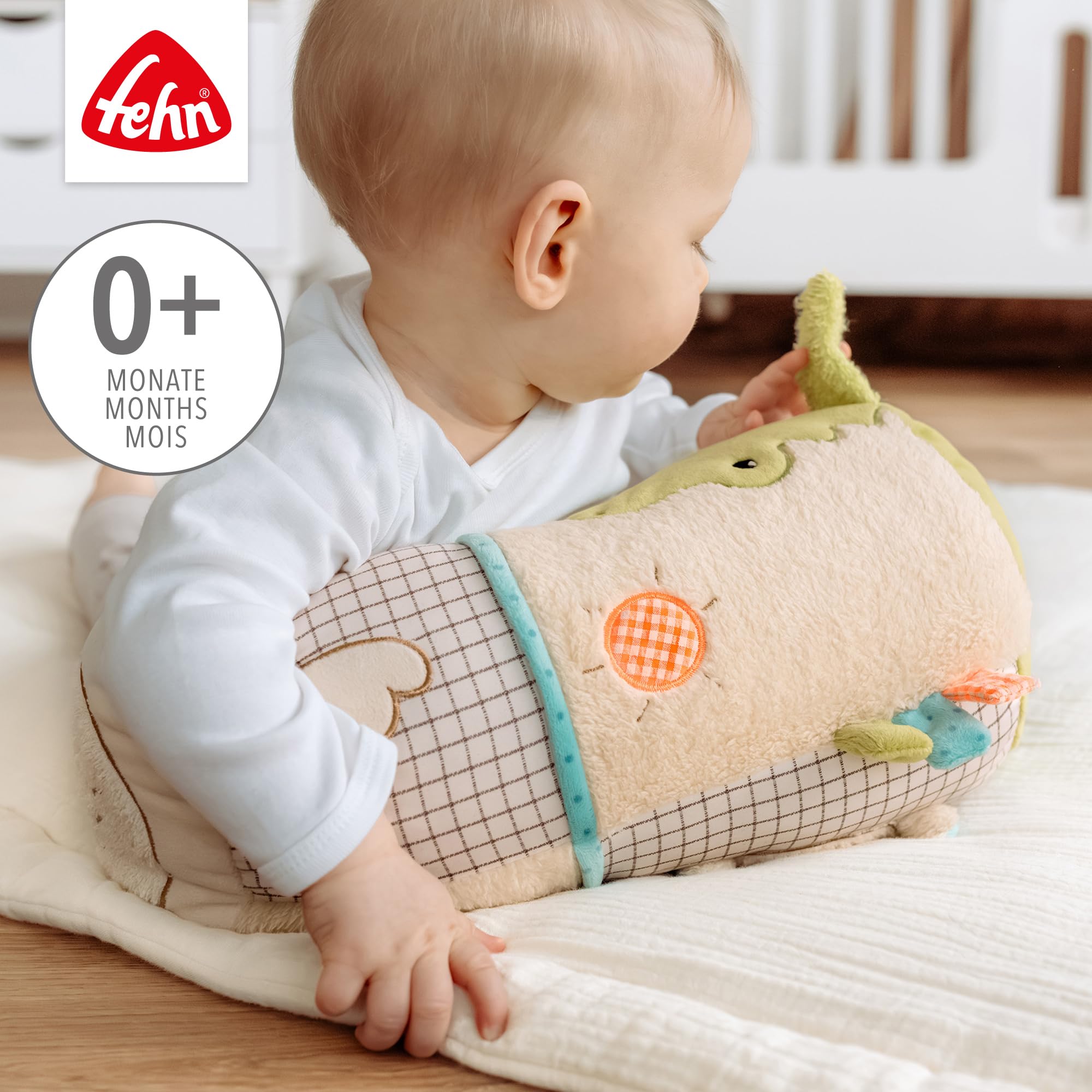 Fehn Capybara - Rouleau d'éveil au design Capybara avec fonctions de jeu - Jouet pour bébé favorise la motricité, la coordination et les sens - Jouet d'éveil pour bébés et tout-petits à partir de 0