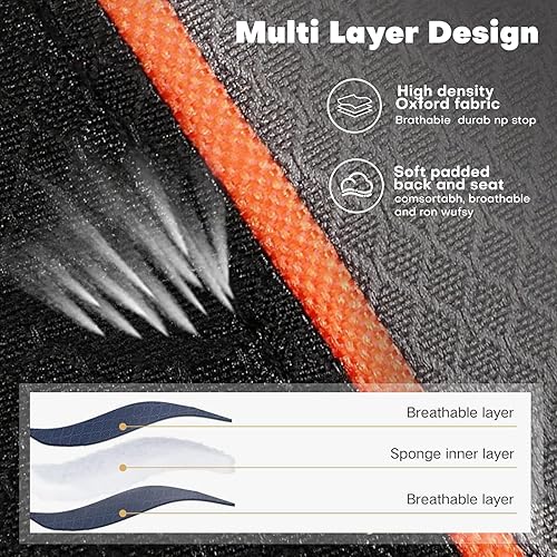 Miniatura 8 de XMT Silla plegable acolchada de alta calidad, extra ancha y resistente, capacidad de 450 libras, silla de campamento portátil con enfriador