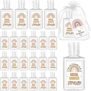 Leelosp 36 Sets Social Worker Appreciation Gifts Mini Hand Sanitizer Bulk 1oz Social Work Month Favors Mini Travel Hand Sanitizer for Bsw Msw Dentist Doctor Nurse Coworker Gifts