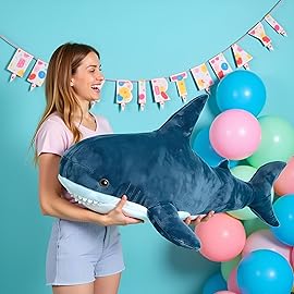 Ryttir 47.2 Inch XXXL Giant Shark Stuffed Animals,Chubbier Shark Pillow Soft Shark Plush Shark Body Pillow Stuffed Shark Dcor, Perfect Chrismas Stress Relief Gift for Kids Women