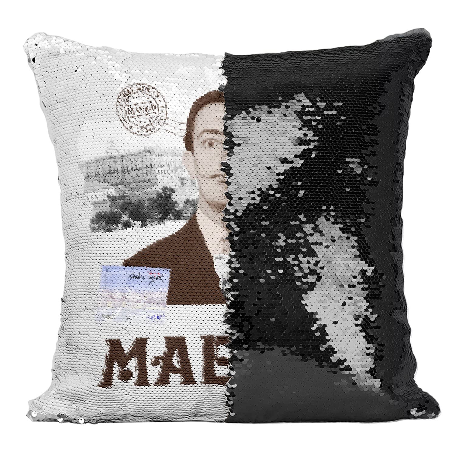 Coussin Sequin Paillettes Noir Madrid Vintage Déco Voyage Culture Artiste Espagne