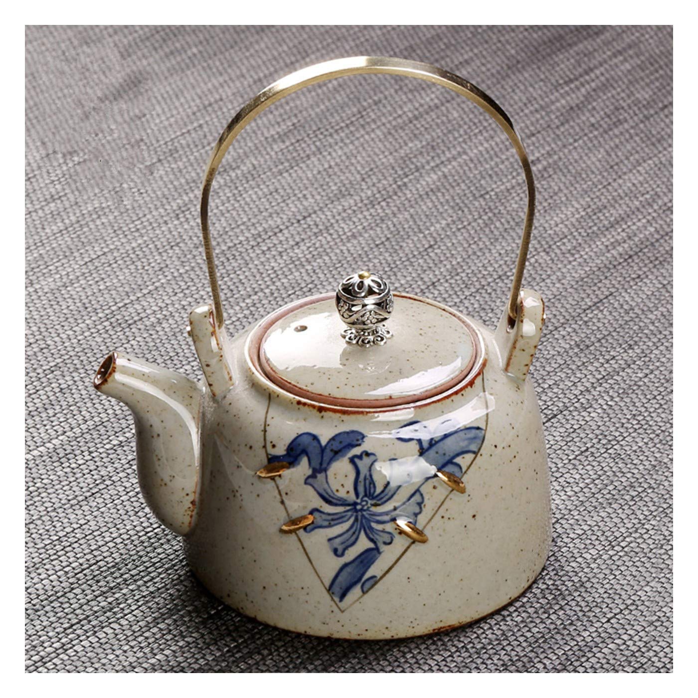 Antique teapot handle pot ceramic retro tea maker household single pot tea kettle capacity 220ml