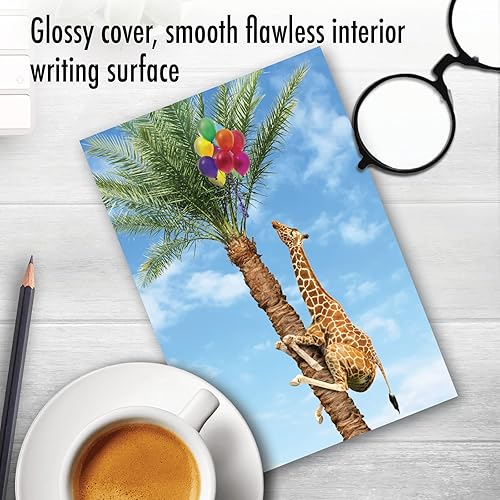 Miniatura 5 de NobleWorks Tarjeta de felicitación de cumpleaños con sobre de 5 x 7 pulgadas (1 tarjeta) BdayTree Animals-Giraffe C10323ABDG