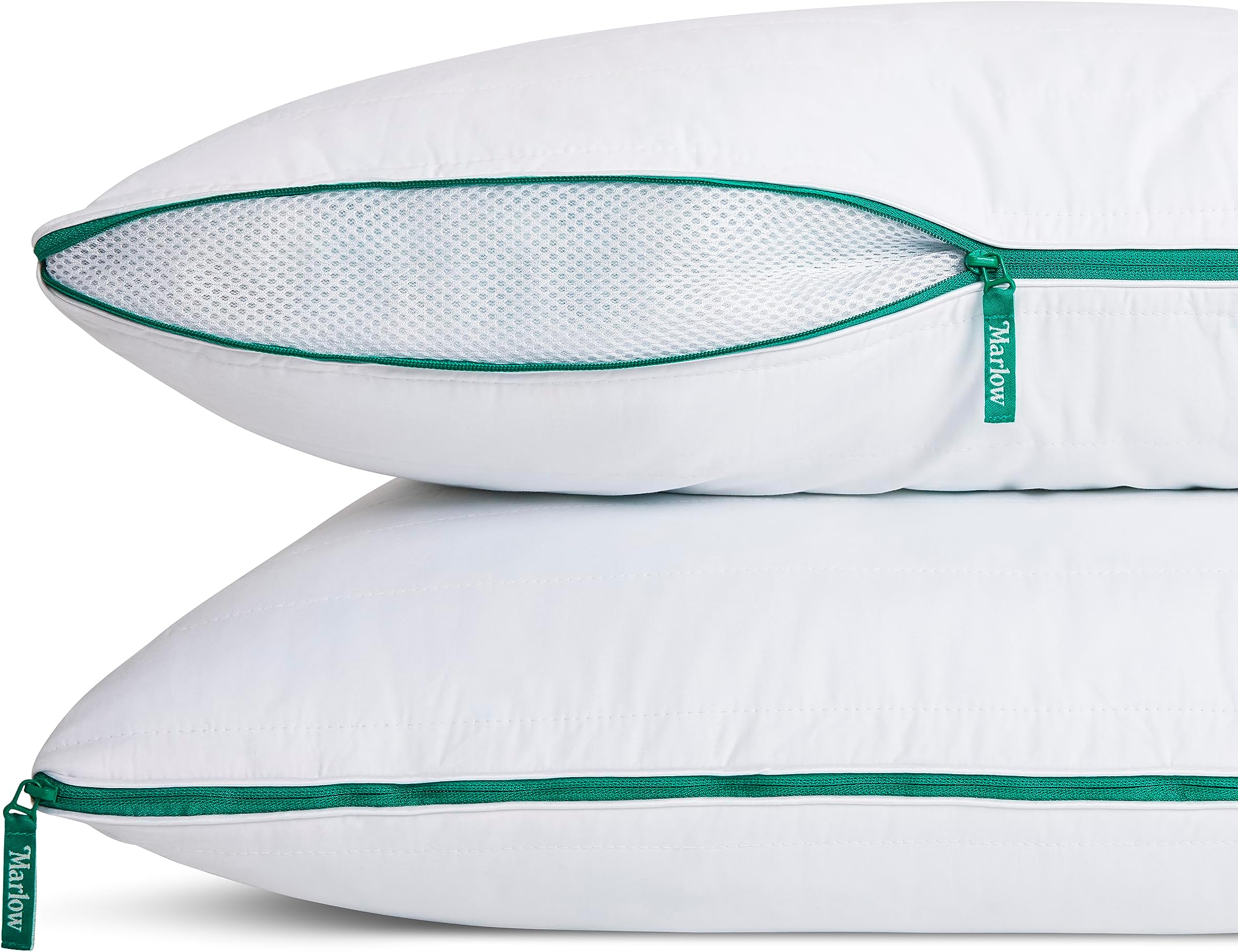 MarlowAdjustable Memory Foam Pillow by Brooklinen - Provides Back and Neck Pain Relief - Ideal Back, Stomach and Side Sleeper Pillow - Cooling-Infused Pillow - King Size, Pack of 2