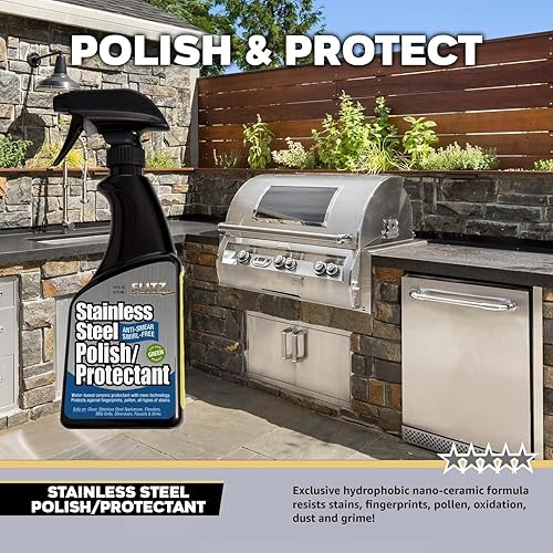 Miniatura 4 de Flitz Protector de esmalte de acero inoxidable, botella de 16 onzas, revestimiento de cerámica fabricado en Estados Unidos para electrodomésticos de