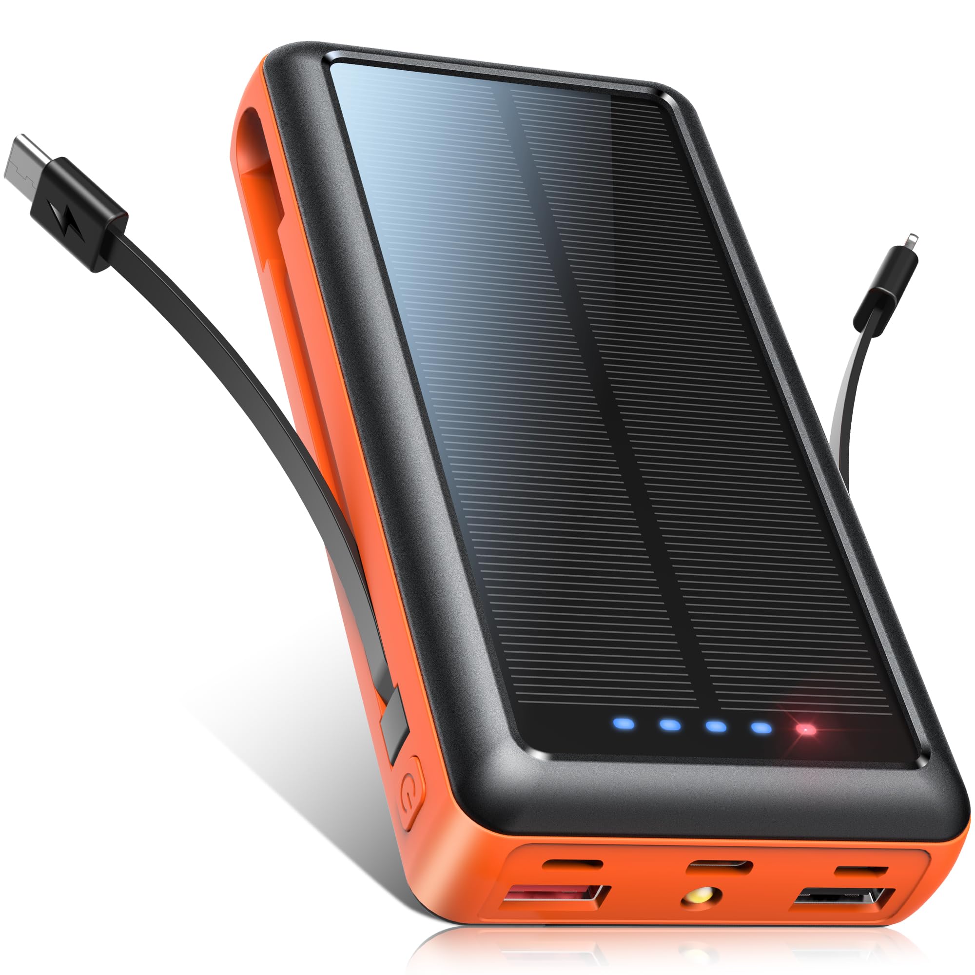 Portable Charger Power Bank, 46800mAh External Battery Pack, 22.5W QC 3.0 PD Phone Charger, 5 Charging Port Battery Charger With Smart LED Display & Flashlight Built in 2 Extra Fast Charging Cable