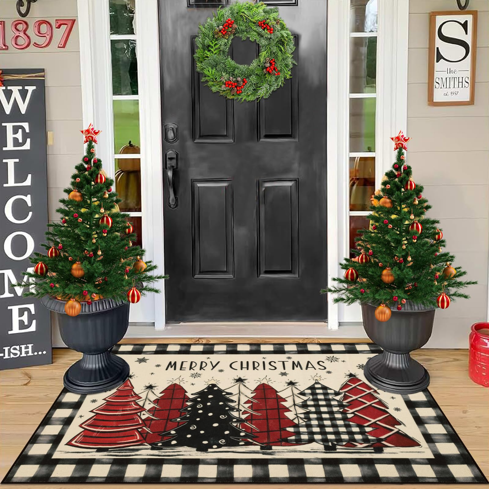 Pauwer Christmas Door Mat Indoor Entrance 32