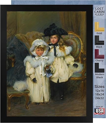 Cabina perdida Dorothy e Irene Falkiner de Walter Osborne Impresión en marco plano negro Reproducción de pintura de obras de arte finas Regalo de