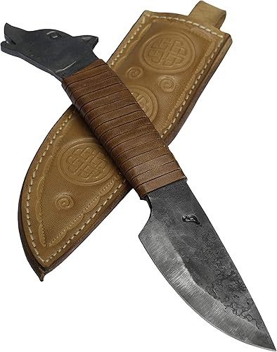 Miniatura 8 de Toferner Cuchillo de regalo original - Lobo - Negro - Cuchillo forjado a mano - Deportes - Hoja endurecida a mano Hermoso producto. Longitud total