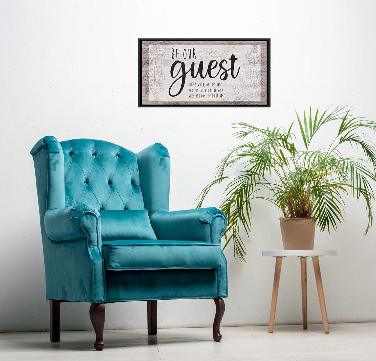Buy Be Our Guest Poem Canvas Wall Art Not Printed On Wood Stretched On Strong Wooden Frame Ready To Hang Guest Room Sign Decor Bedroom Airbnb Living Room Above Couch Decor Neat