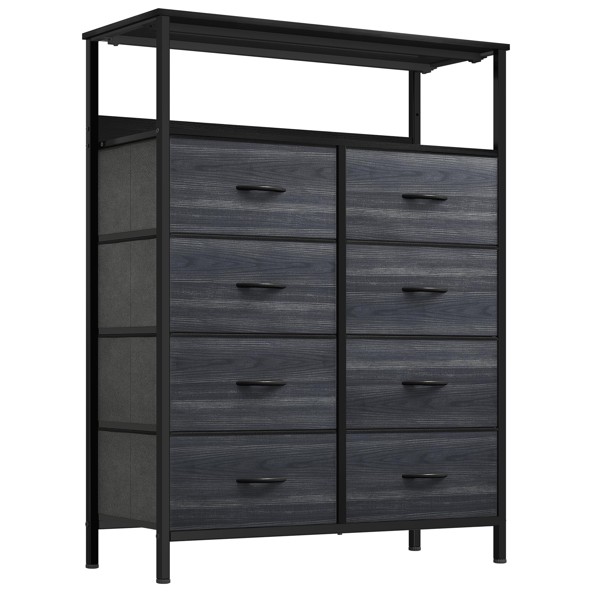 YITAHOME 8 Drawers Dresser, Fabric Dresser for Bedroom, Storage Drawer Unit with Shelves, Large Storage Organizer, Chest of Drawers for Closet, Sturdy Steel Frame, Wooden Top, Easy Pull Fabric Bins