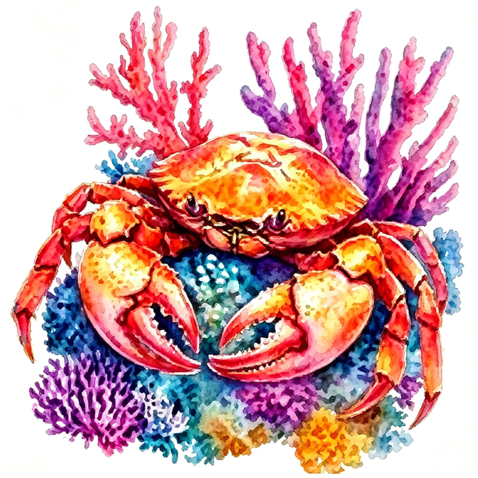 Poetrydraw Crimson Crab Full 11Ct Diy Cross Stitch Embroidery Kit 15.75X15.75in Beginner Needlework Kit For Adults Home Decor