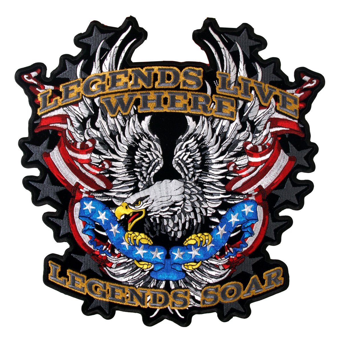 Hot Leathers Legends Soar Patriotic Eagle Patch (5" Width x 5" Height)