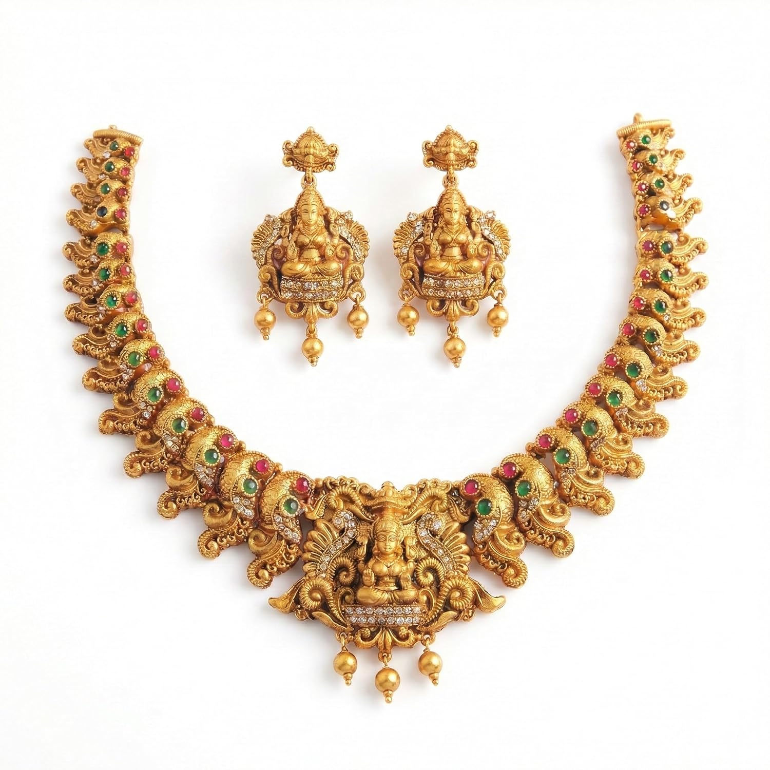 DIKSHA COLLECTION Heavy South Indian Jewellery Choker Set | Traditional Lakshmi & Peacock AD Bridal Set for Wedding | Anti... - Review, Price and Buying Guide