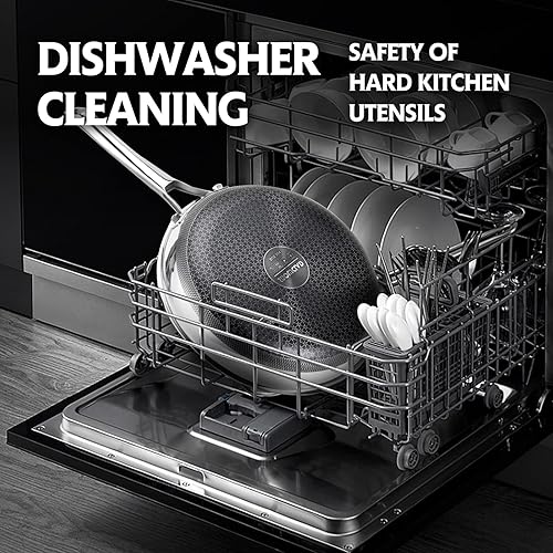 Miniatura 7 de Sartenes antiadherentes, sartenes híbridas de 12 pulgadas antiadherentes, utensilios de cocina sin PFOA, sartenes de acero inoxidable