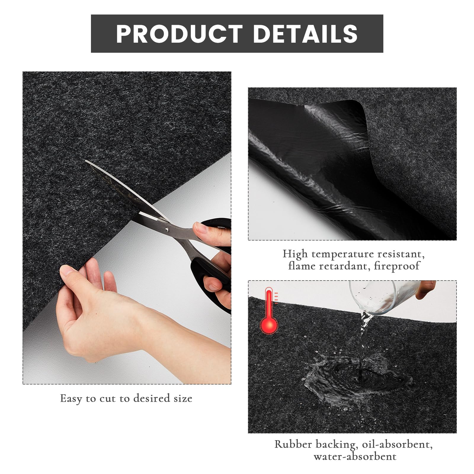 Tapete para garaje de 29 x 36 pulgadas, tapete absorbente de aceite, reutilizable, lavable, parte trasera impermeable, contiene líquidos, protege el suelo del garaje o la superficie de la