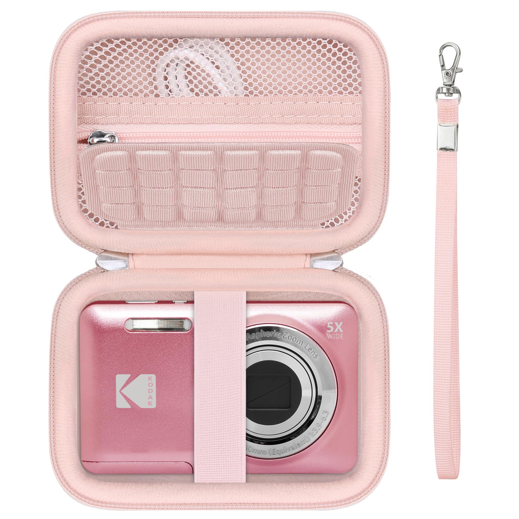 Supmay Digital Camera Case for Kodak PIXPRO FZ55 FZ45 FZ53 FZ43 Digital Camera, Vlogging Camera Storage Holder Travel Bag, Mesh Pocket Suitable for